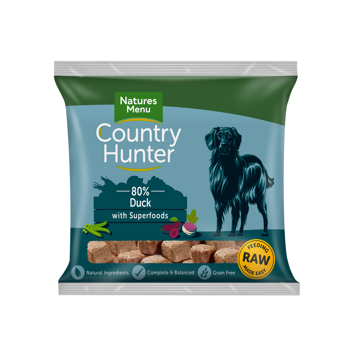 Natures Menu Country Hunter Raw Nuggets Succulent Duck For Dogs 1kg