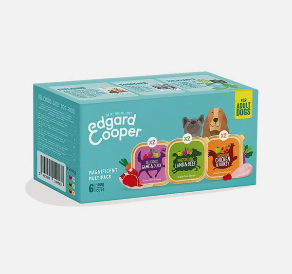Edgar & Cooper wet multipack cup for dogs 6x100g