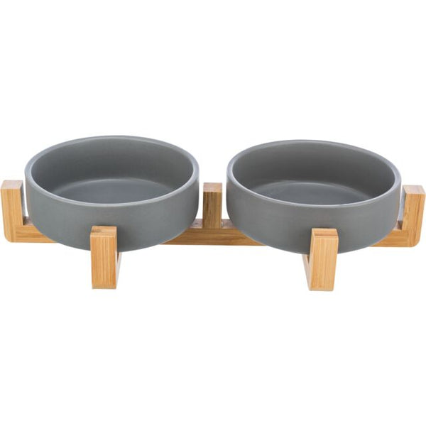 Trixie Bowl Set (ceramic/bamboo)