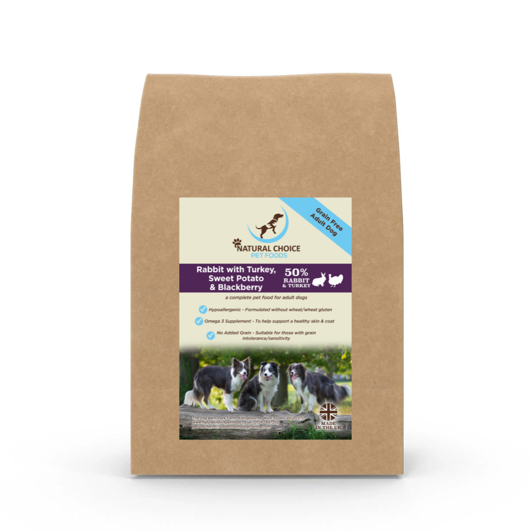 Grain-Free Rabbit & Turkey Dry Dog Food – Natural Choice Pet Foods