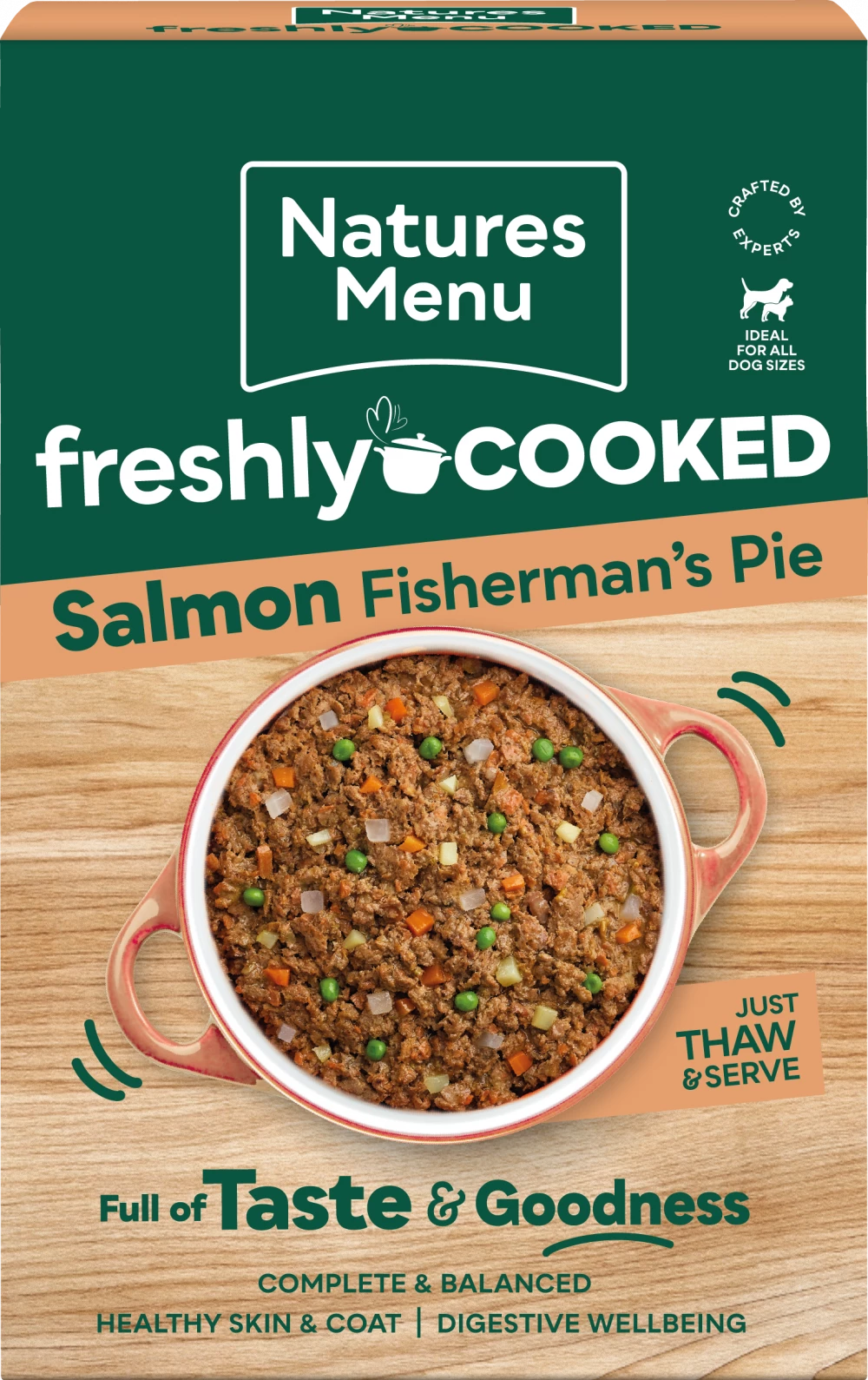 Natures Menu Freshly Cooked Salmon Fisherman's Pie, Front Packet