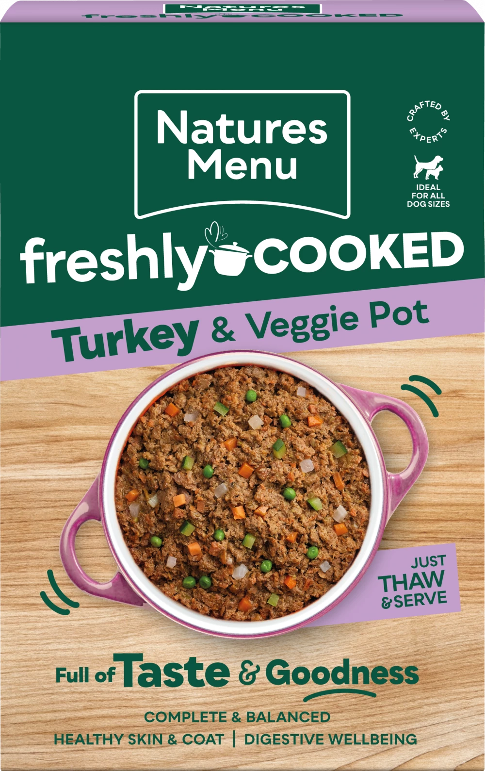 Natures Menu Freshly Cooked Turkey and Veggie Pot, Front Packet