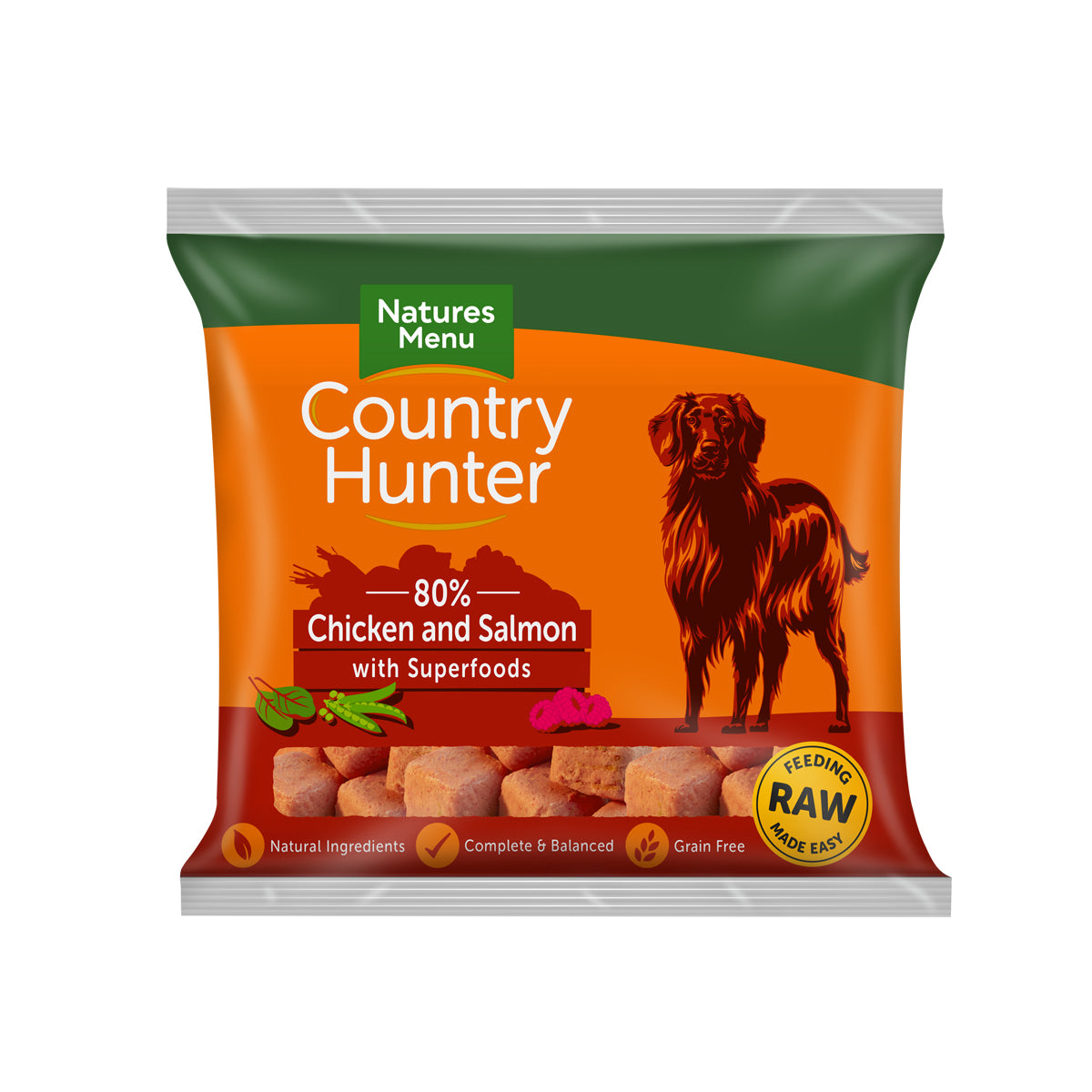 Natures Menu Country Hunter Raw Nuggets Chicken and Salmon For Dogs 1kg