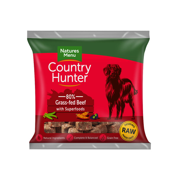 Natures Menu Country Hunter Raw Nuggets Grass Fed Beef 1kg