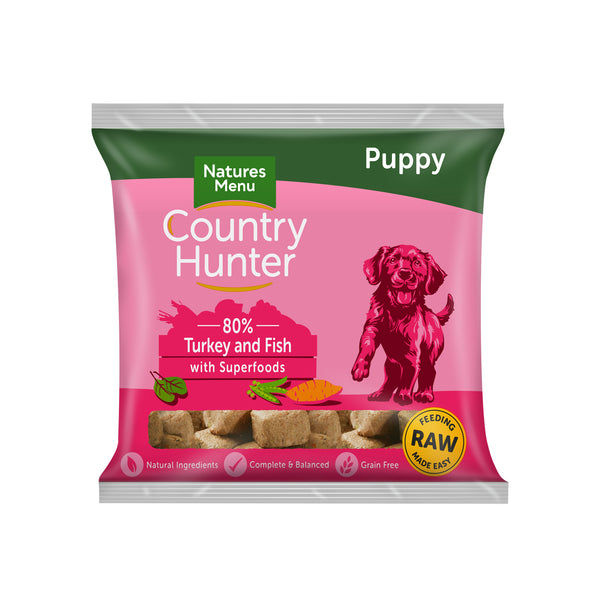 Natures Menu Country Hunter Raw Nuggets Turkey And Fish For Puppies 1kg