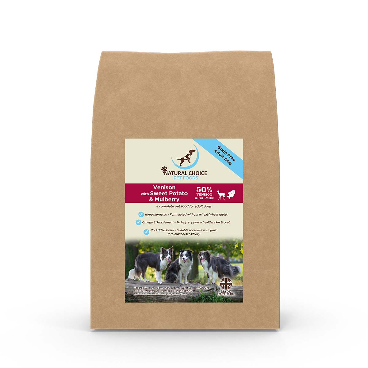 Natural Choice Pet Foods - Venison, Sweet Potato & Mulberry - Grain Free Adult Dry Dog Food