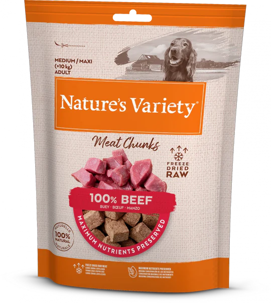 Natures Variety Freeze Dried Beef Chunks 50g